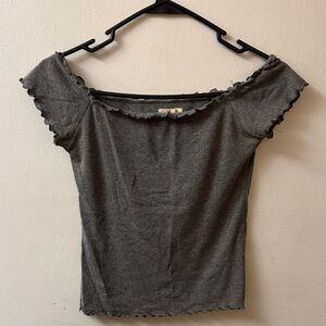 Hollister Charcoal Off-Shoulder Top